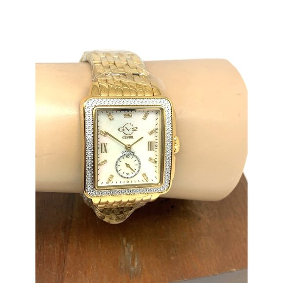 GV2 by Gevril Women's Watch 9256 Swiss Quartz Mother of Pearl Dial Gold Steel - Picture 10 of 13